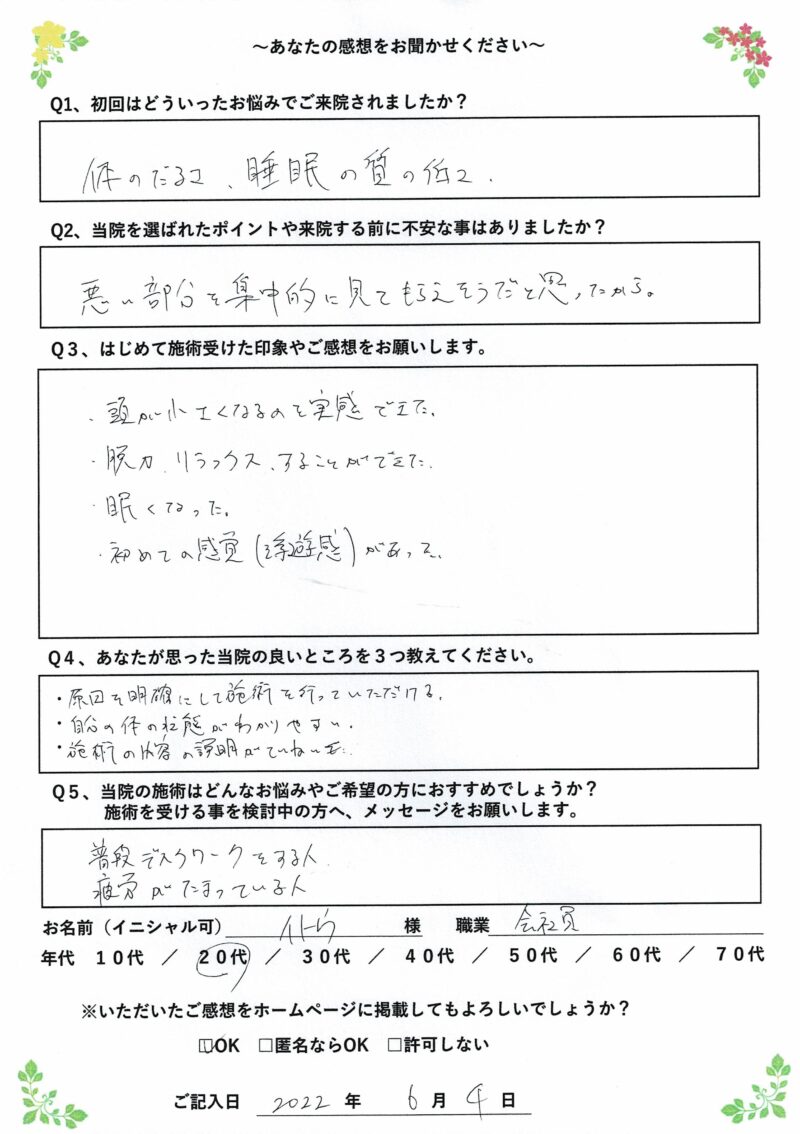 体が怠い改善 アンケート
