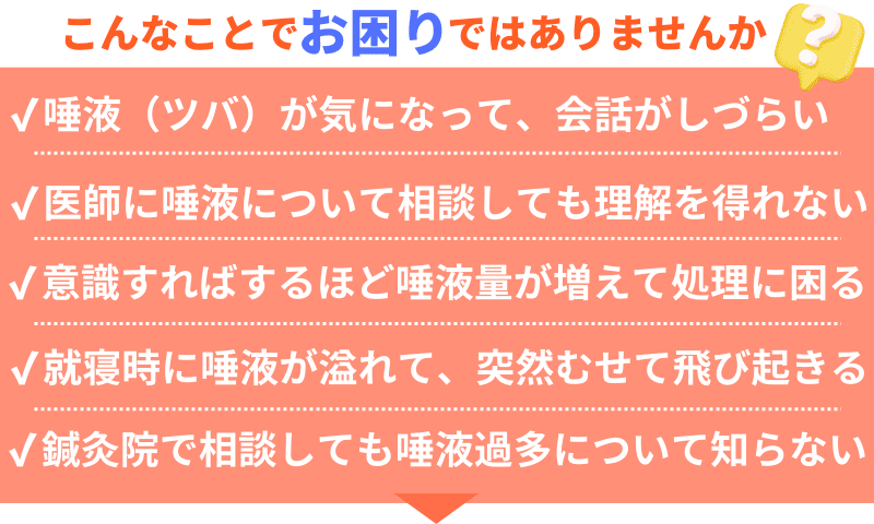 唾液過多　お悩み例